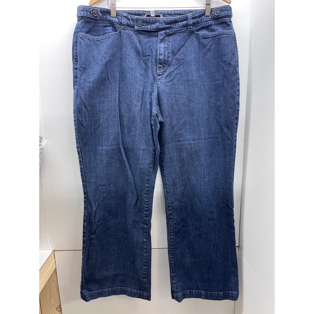 Jones New York Sport Woman Dark Wash Stretch Straight Leg Jeans 18W 0692017